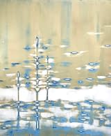 audra weaser, abstract art, gestural abstraction, impressionism, water, gold, mixed media