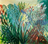 jungle iii, carla talopp, joanne artman gallery, acrylic on canvas, floral art, abstract art, female artist, french artist