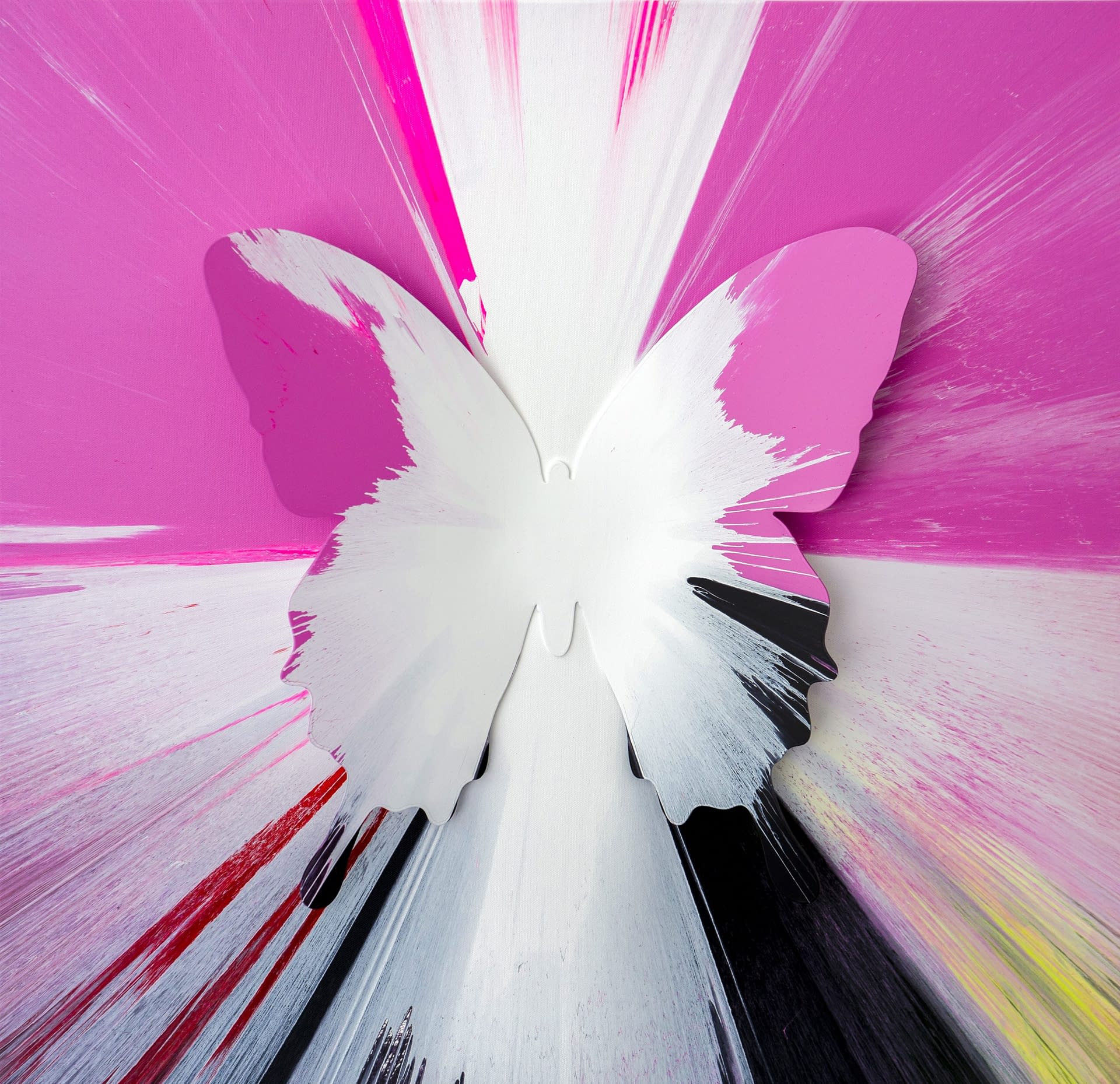159_Punk Me Tender_Acrylic on Stretched Canvas, aluminum butterfly, diamond dust_30 x 30_hi res