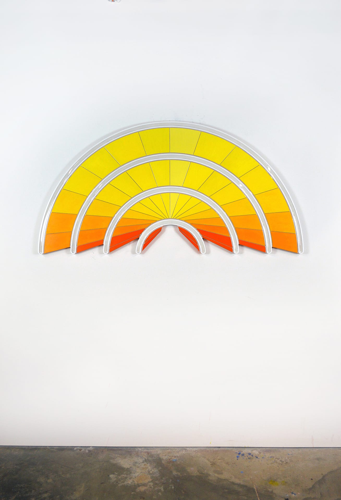 jenna krypell, joanne artman gallery, wall sculpture, abstract, yellow, bright colors