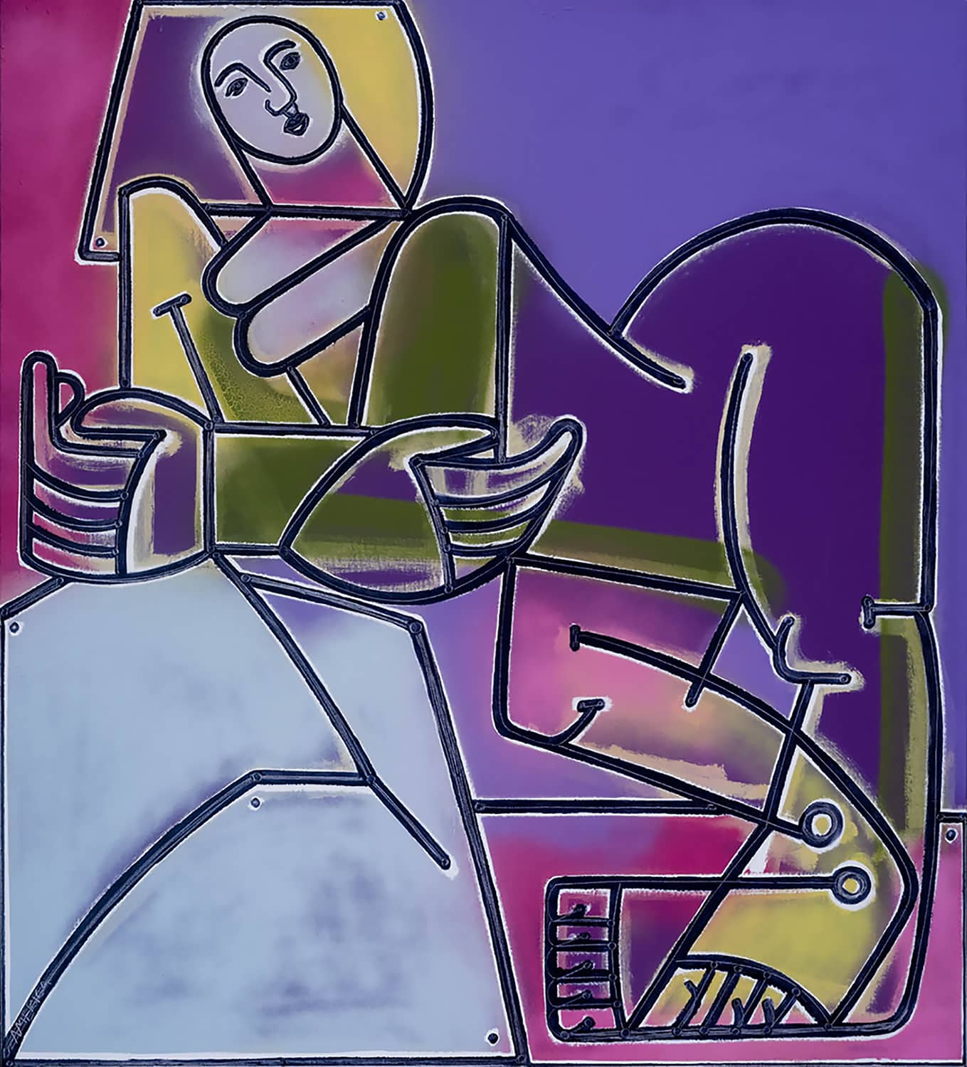 Woman_Rests_and_Watches_the_Sky_America_Martin_Oil_and_Acrylic_on_Canvas_53x48