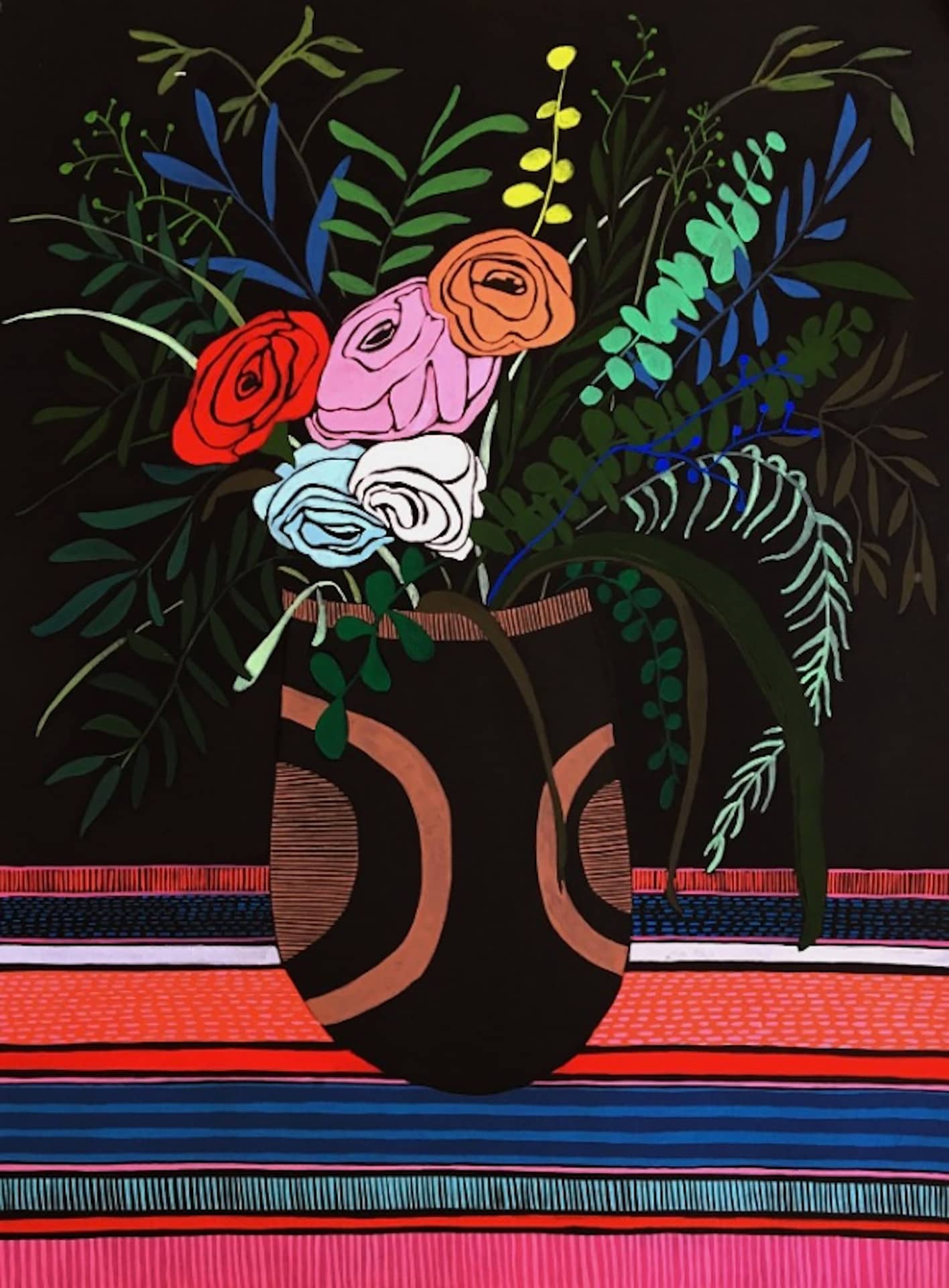 Flowers_2_mary_finlayson_Gouache_on_Paper-22_16.5_inches_unframed