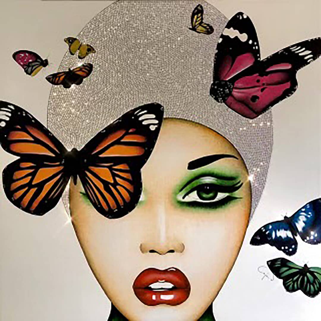 Butterfly Bling_Acrylic + Swarovski Crystals_40x40inches