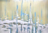 Water Crossing__Audra Weaser_Acrylic, Plaster Paint, Metallic pigment on Panel_48x72