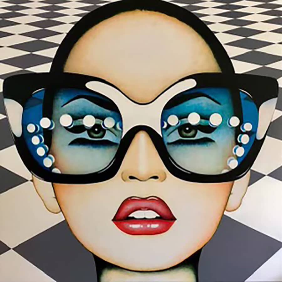 Checkerboard Blues_Anja Van Herle_Acrylic on Panel_48 x 48