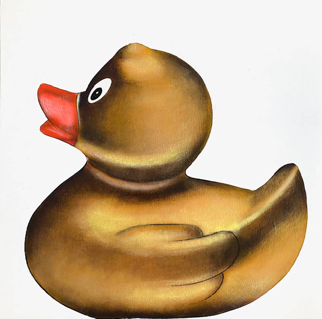 Plucky Duck_Anja Van Herle_Acrylic on Panel_12 x 12