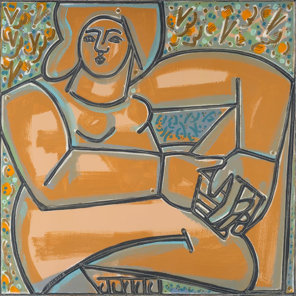 Woman Seated_America Martin_Oil and Acrylic on Canvas_36x36