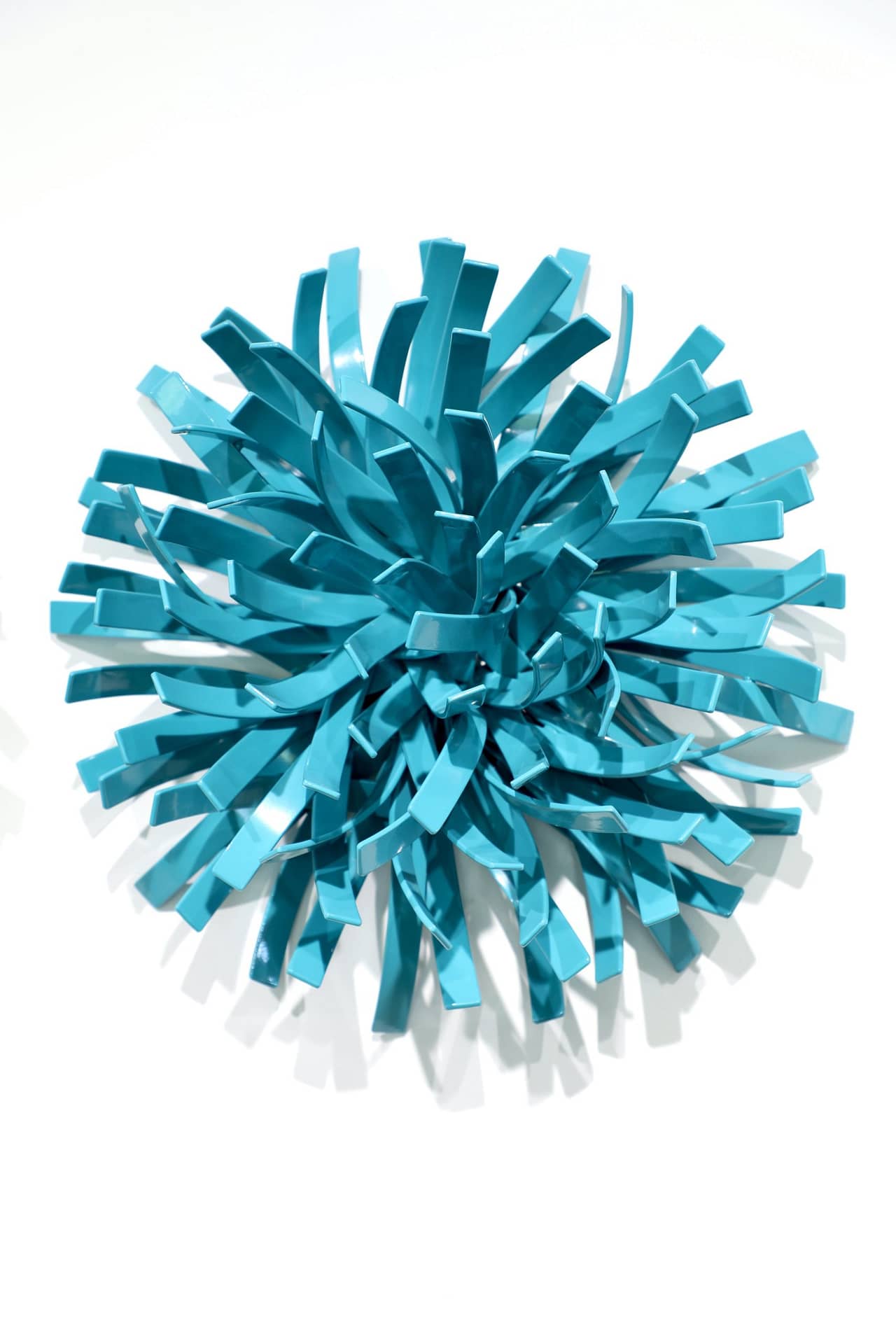 Anemones #3_teal_Matt devine_Steel with powdercoat, indoor only_17 x 17 x 6