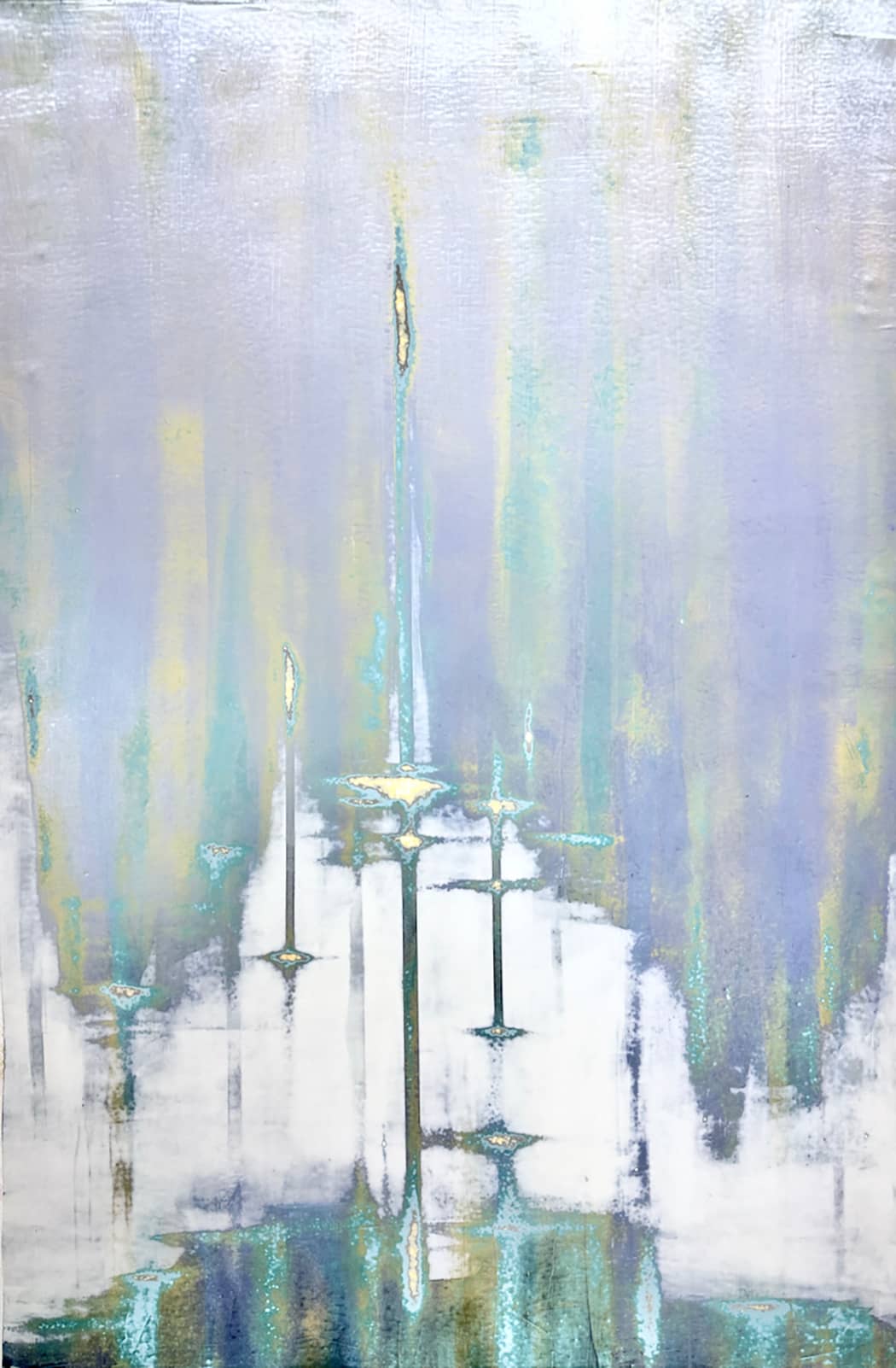 Pearl Dives (Violet)_Audra Weaser_Acrylic, Plaster Paint, Metallic Pigments on Canvas_60 x 40