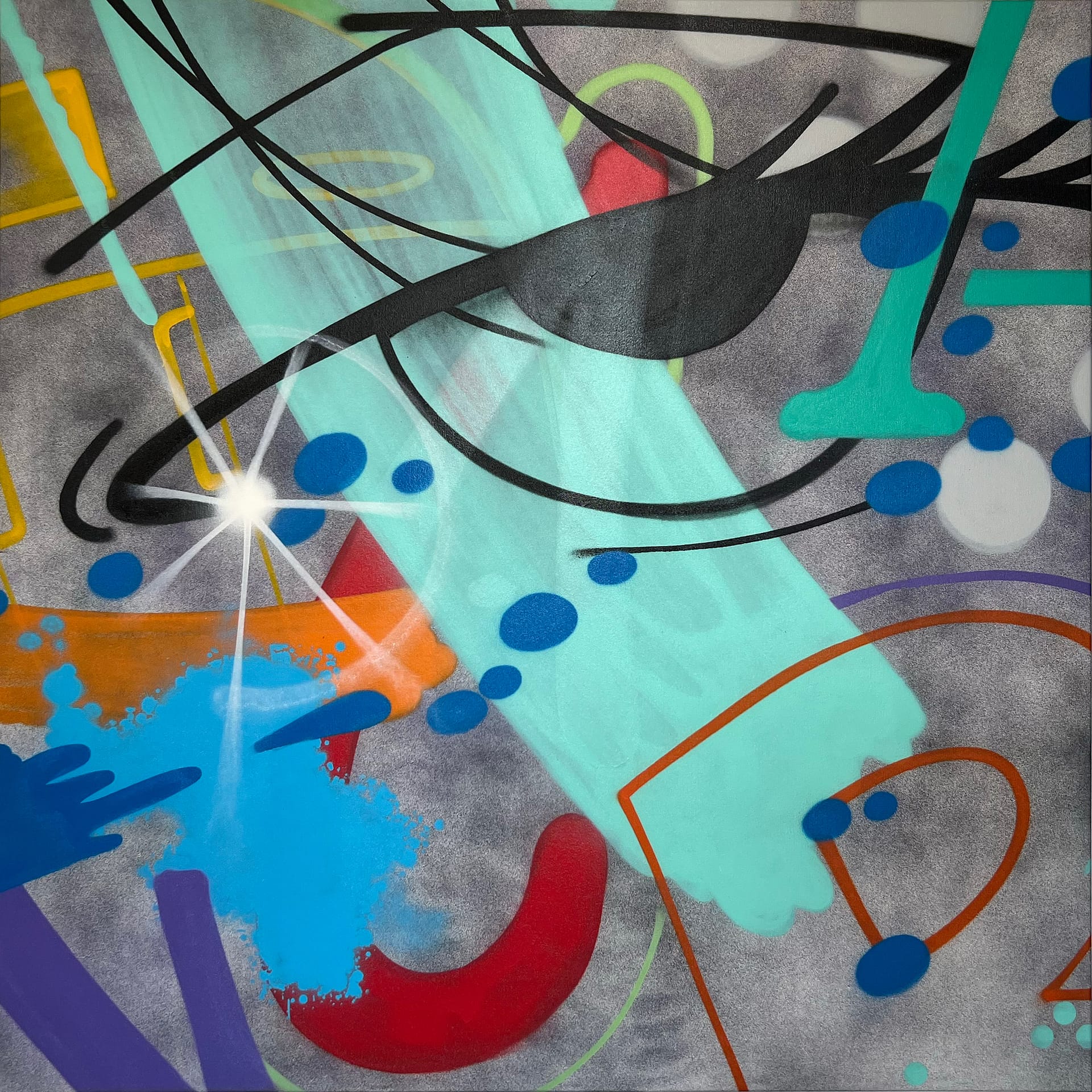The Afterlife 5_Crash_Spray Paint on Canvas_60 x 60