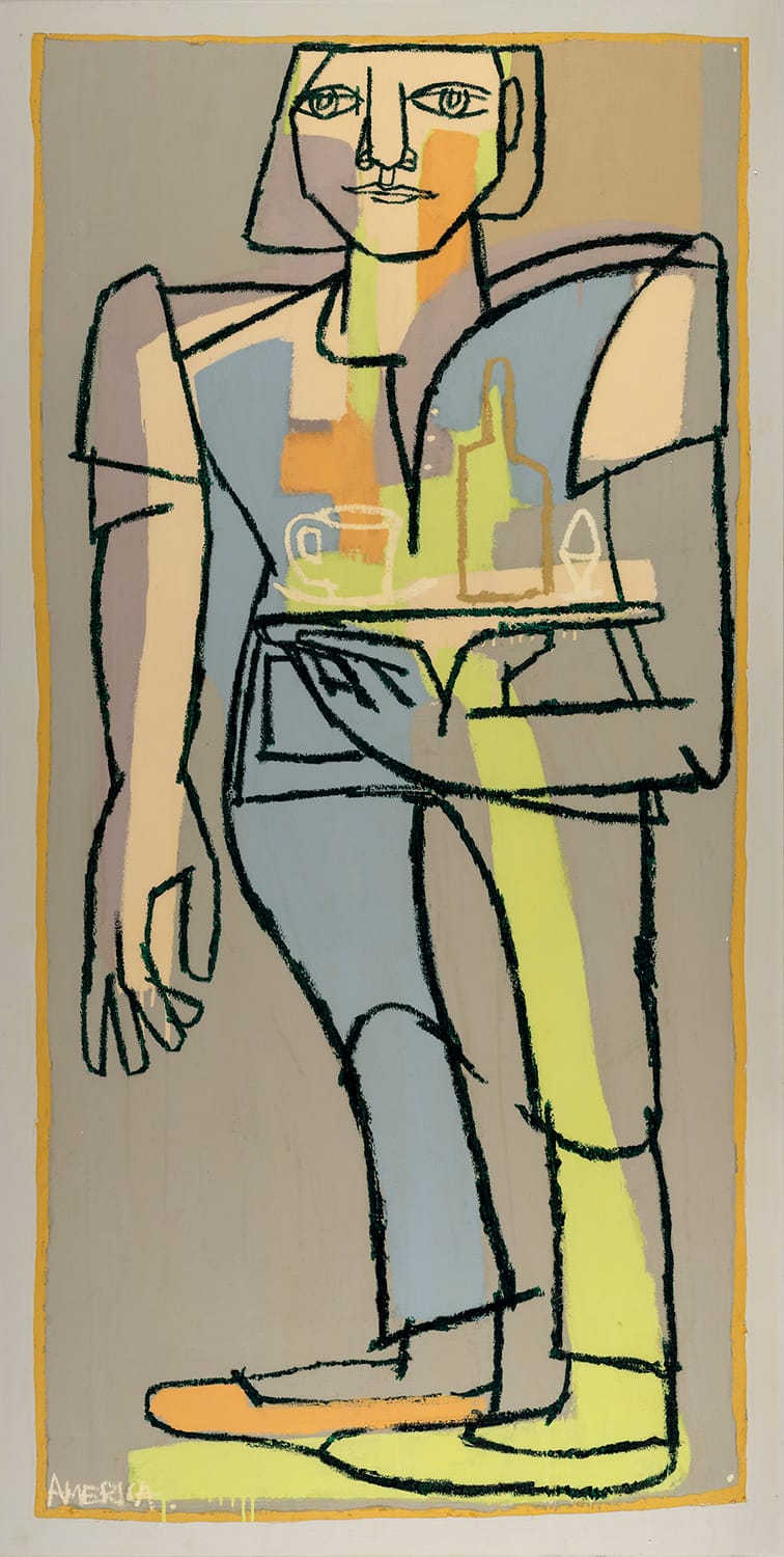 The Waiter_America Martin_Oil and Acrylic on Canvas_79 x 39.5